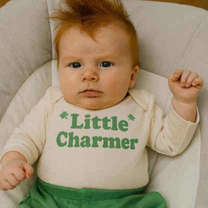 Baby long sleeve graphic bodysuit | little charmer finn + emma