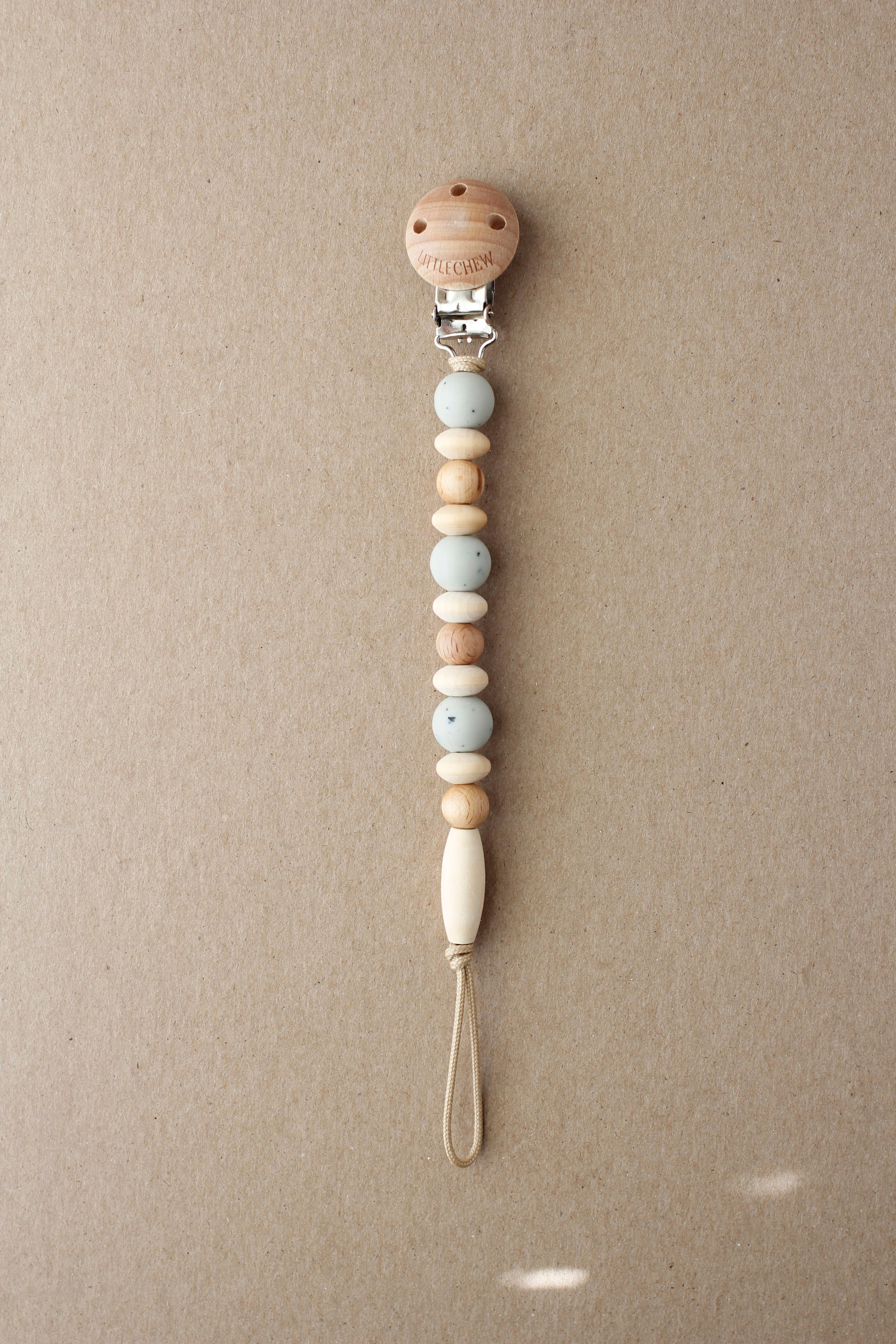 Baby Pacifier Clip - Omar | Speckled Soft Sage littleCHEW