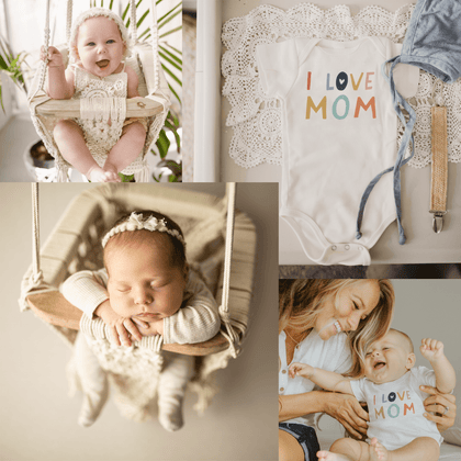 Baby Macrame Swing & Love Mom Bodysuit Bundle finn + emma