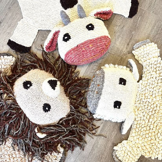 Baby Organic Wool Play Mat + Nursery Rug  | Cow finn + emma