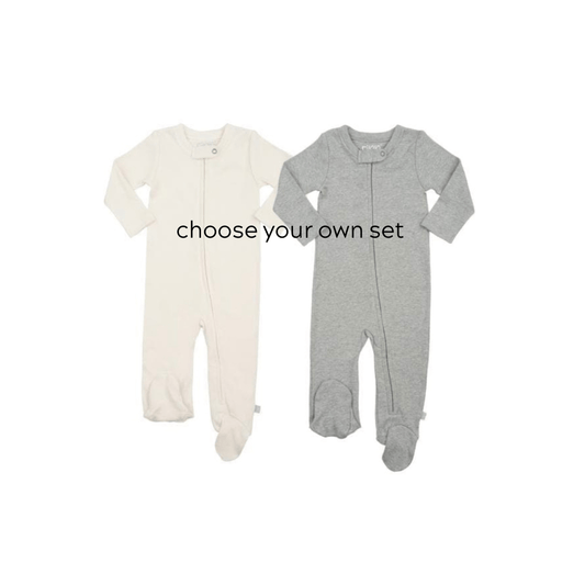 Baby Boxed - 2 pc.  footie set | mixed finn + emma