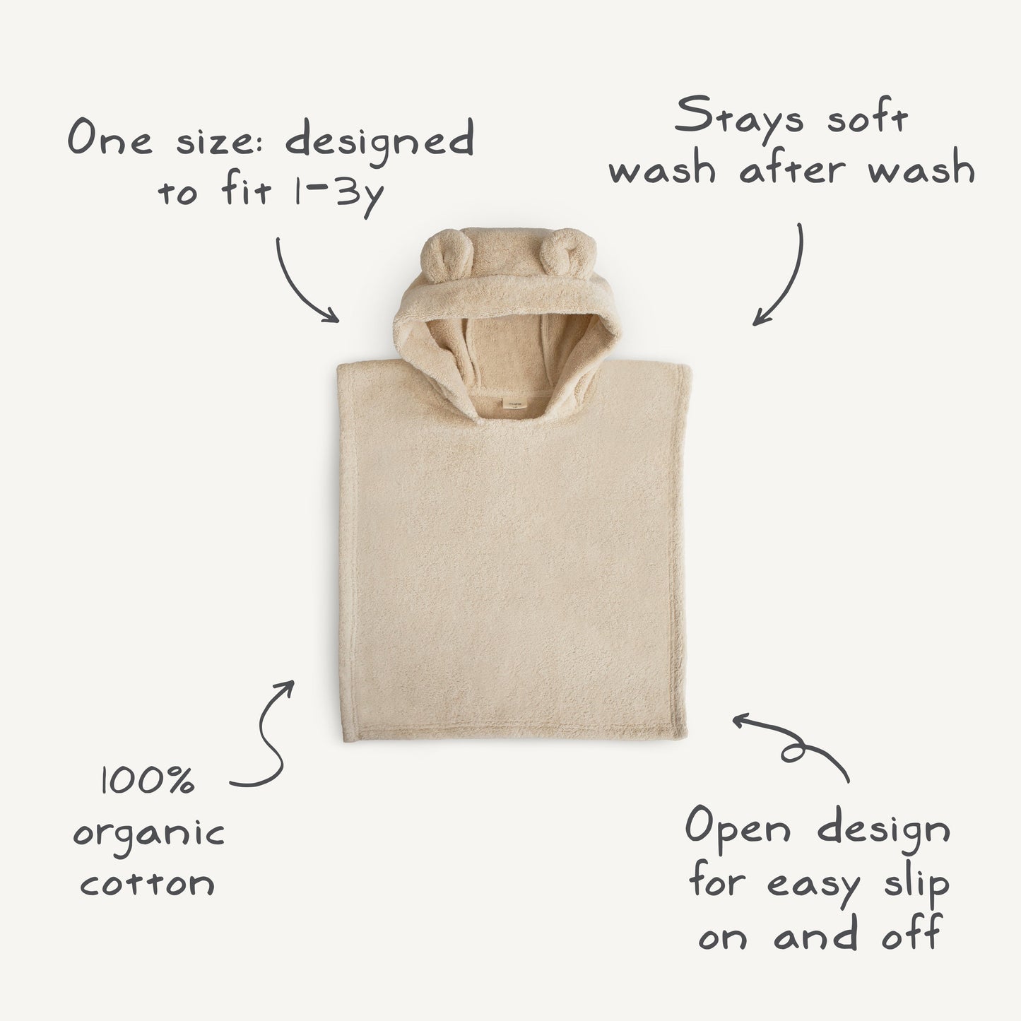 Baby Bear Poncho Towel Mushie