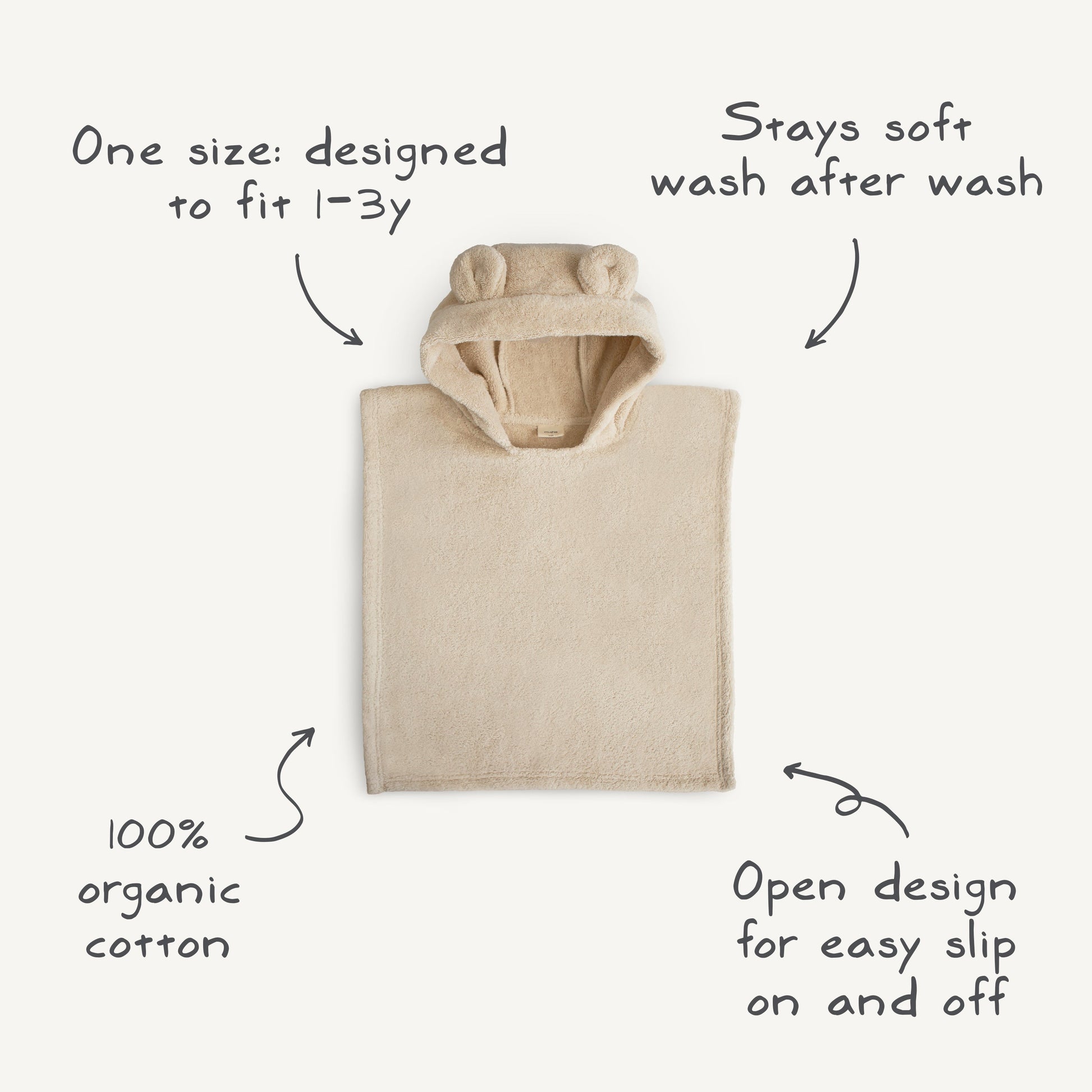 Baby Bear Poncho Towel Mushie