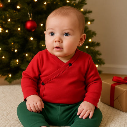 Baby long bodysuit | scarlet red finn + emma