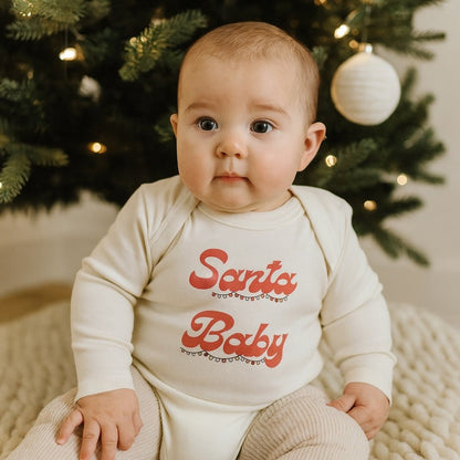 Baby long sleeve graphic bodysuit | Santa Baby finn + emma