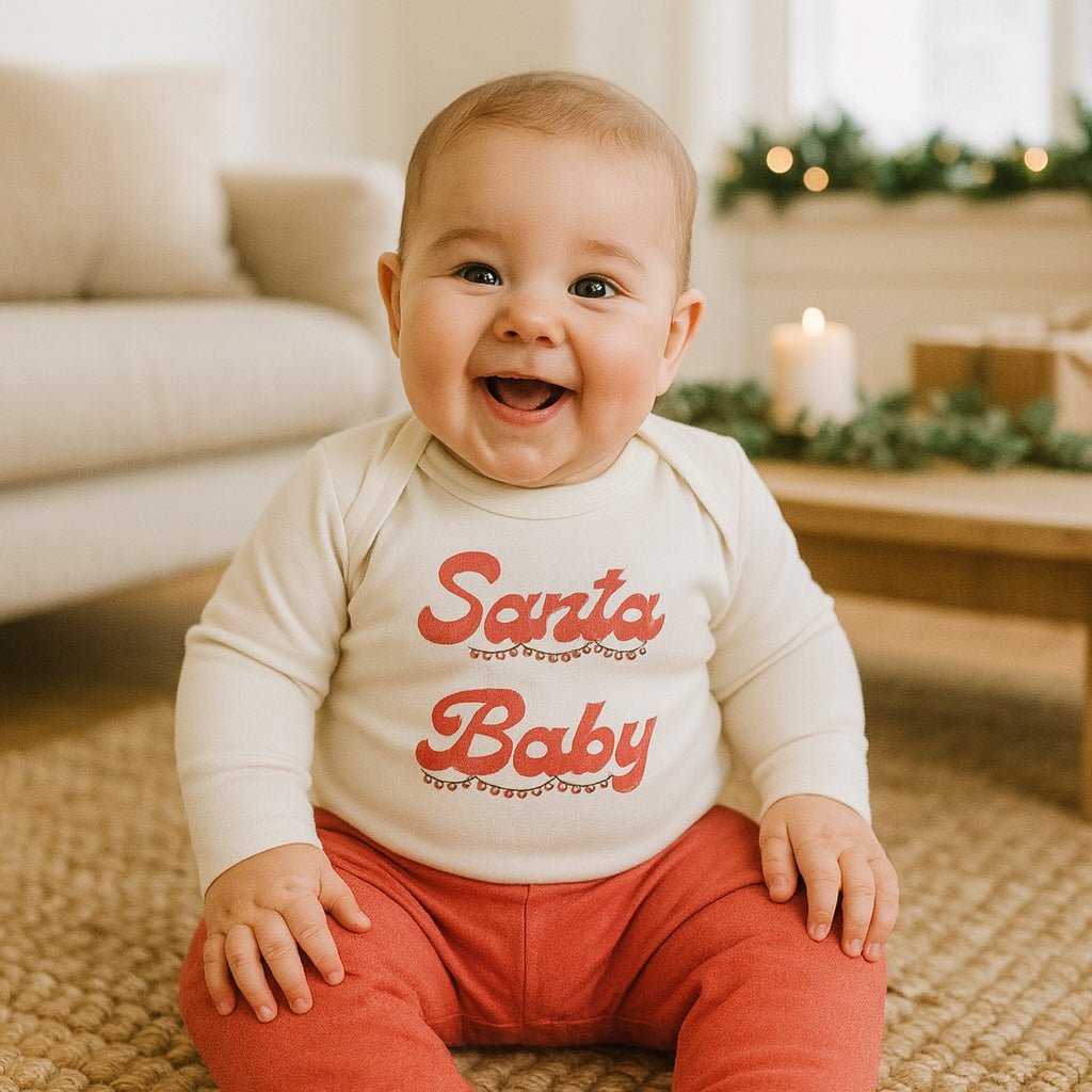 Baby long sleeve graphic bodysuit | Santa Baby finn + emma