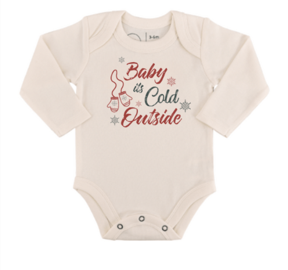 Baby long sleeve graphic bodysuit | baby its cold outside finn + emma