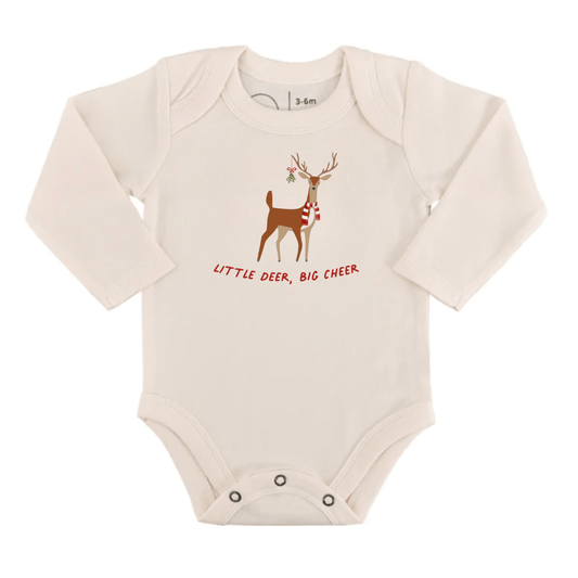 Baby long sleeve graphic bodysuit | little deer big cheer finn + emma