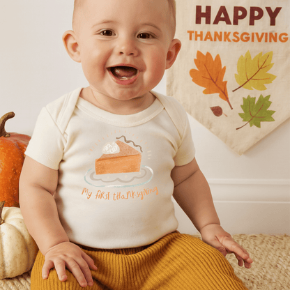 Baby graphic bodysuit | thanksgiving pie finn + emma