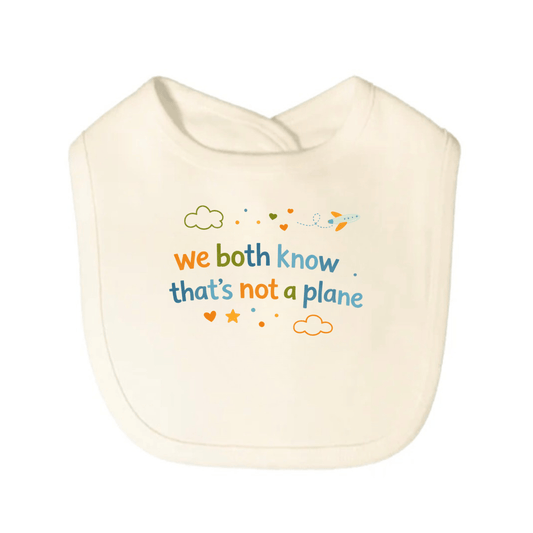 Baby graphic bib | not a plane finn + emma