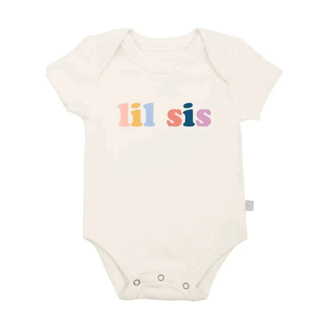 Baby graphic bodysuit | lil sis Finn + Emma