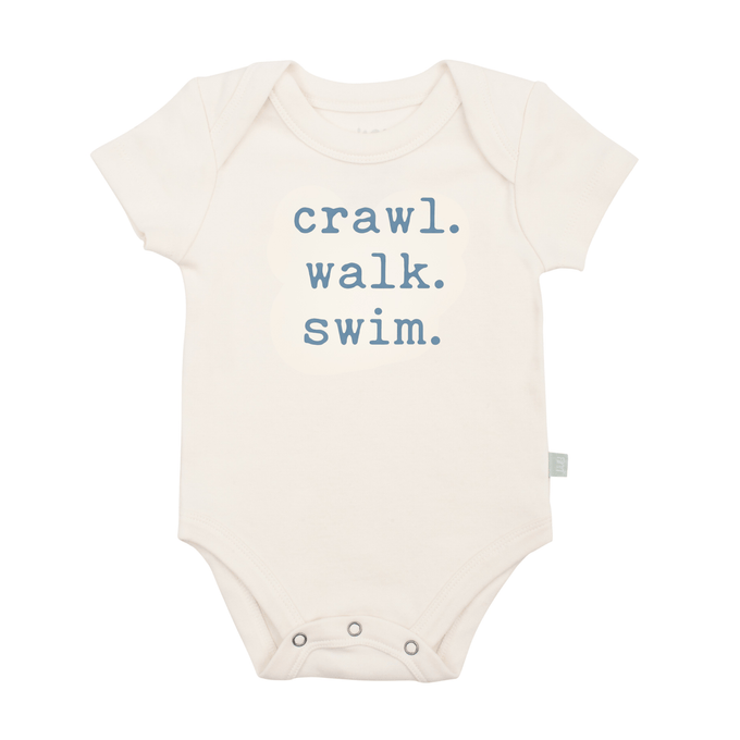 Baby graphic bodysuit | crawl walk swim finn + emma