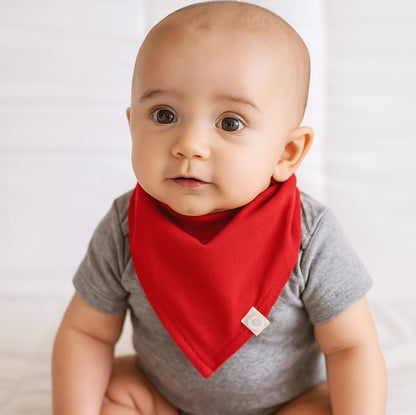 Baby kerchief bib | scarlet red finn + emma