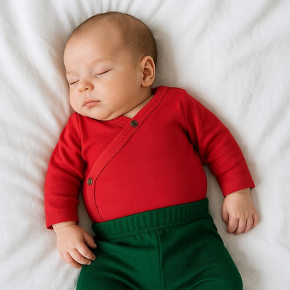 Baby long bodysuit | scarlet red finn + emma