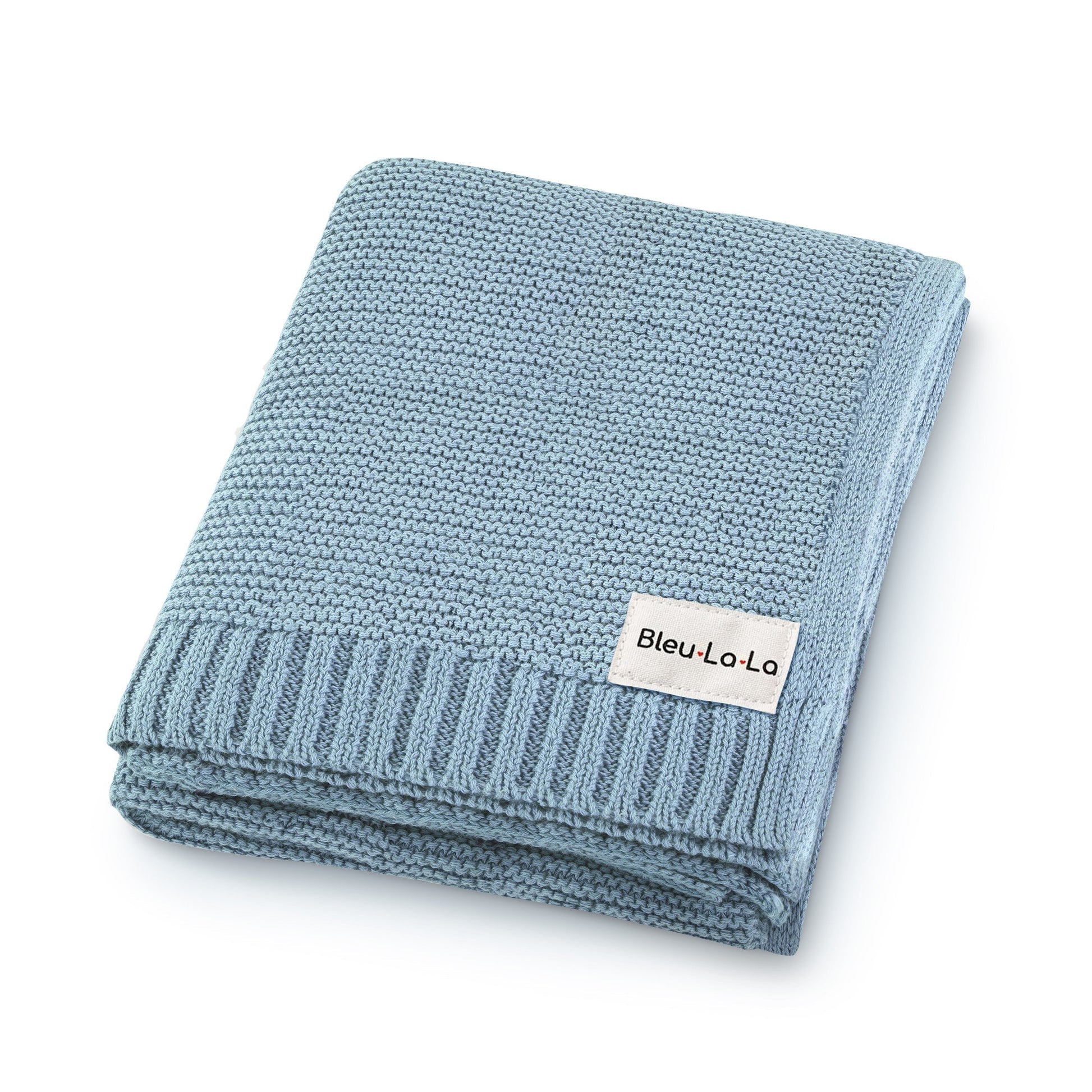 Baby Heritage Knit - 100% Organic Cotton Luxury Knit Baby Swaddle Bleu La La