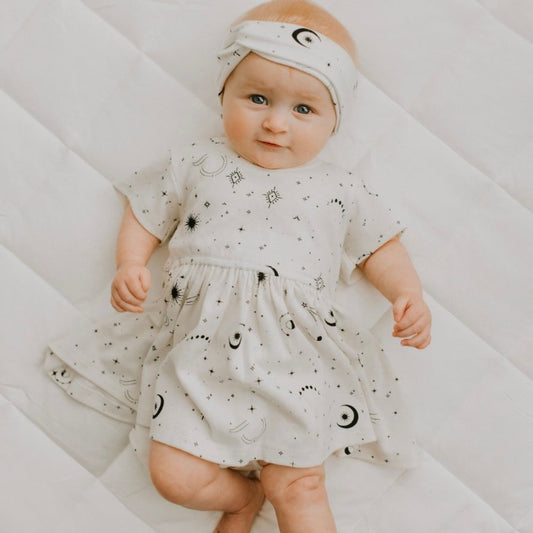 Baby short sleeve twirl dress | celestial finn + emma