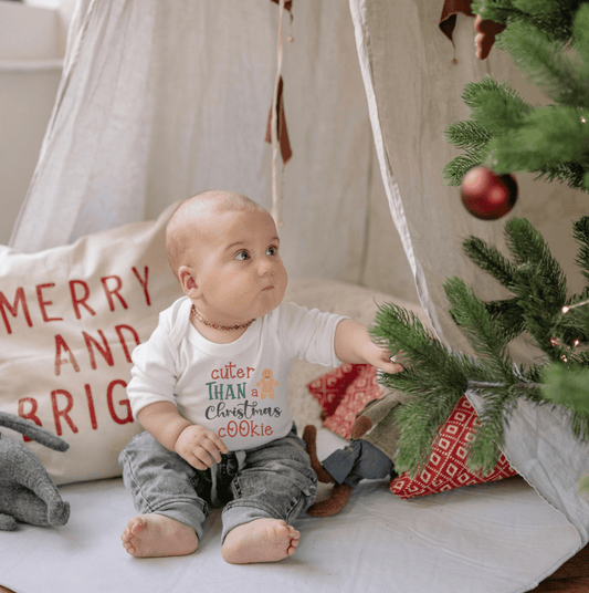 Baby long sleeve graphic bodysuit | christmas cookie finn + emma
