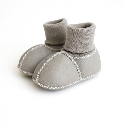 Baby cozy booties | Dove Grey Finn + Emma