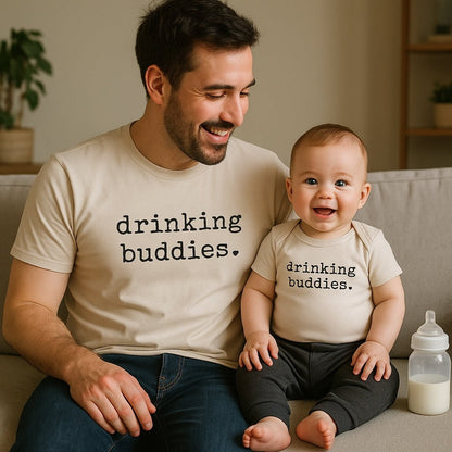 Baby graphic bodysuit | drinking buddies finn + emma