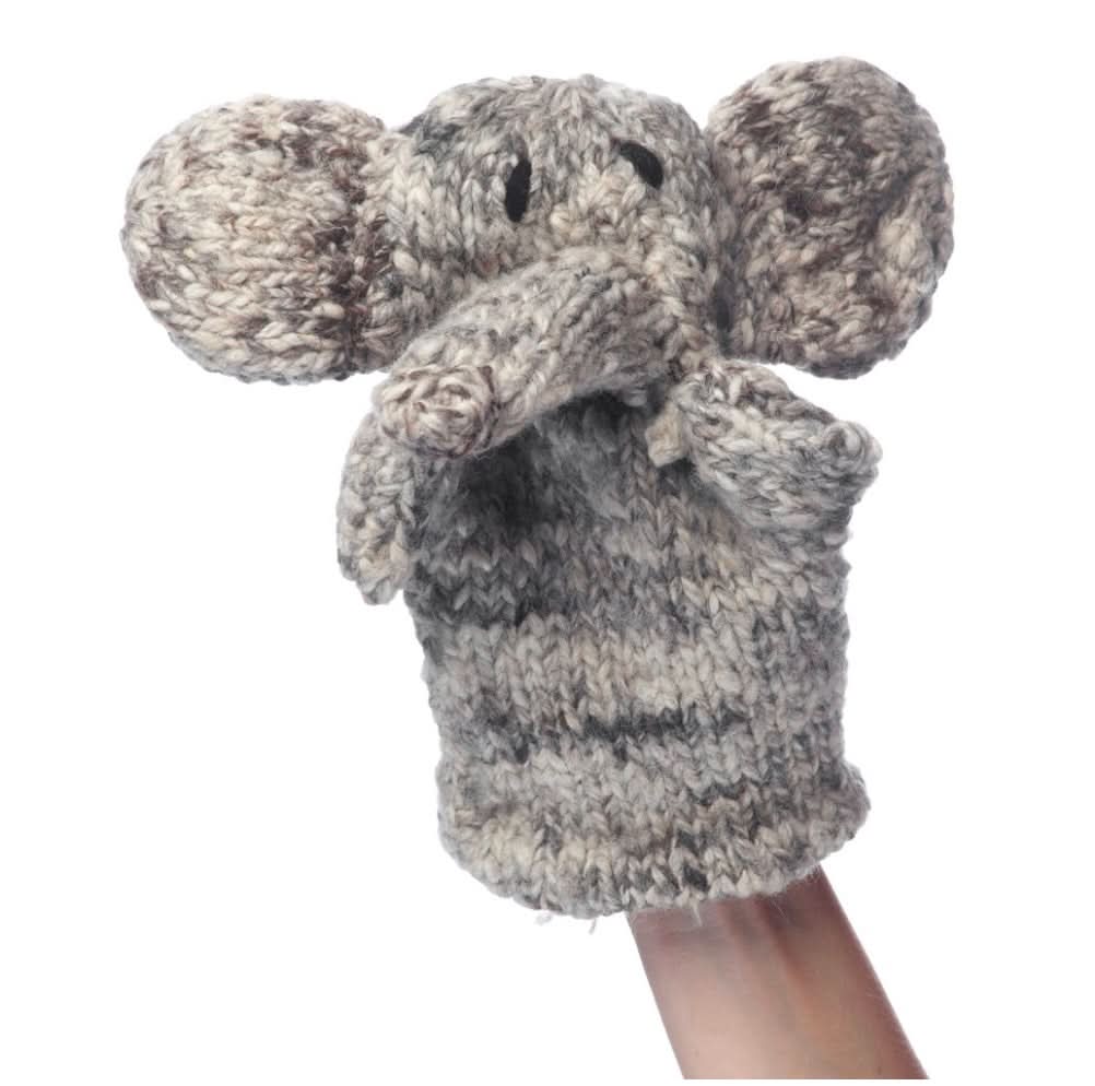 Baby Organic Wool Knit Hand Puppet  | Elliot the Elephant finn + emma