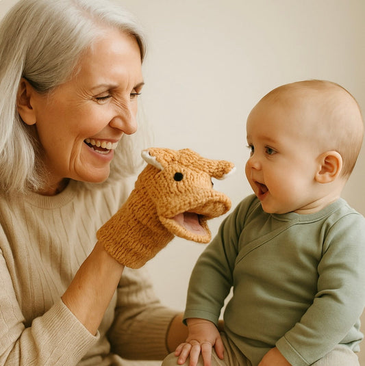 Baby Organic Wool Knit Hand Puppet  | Poe the Pig finn + emma