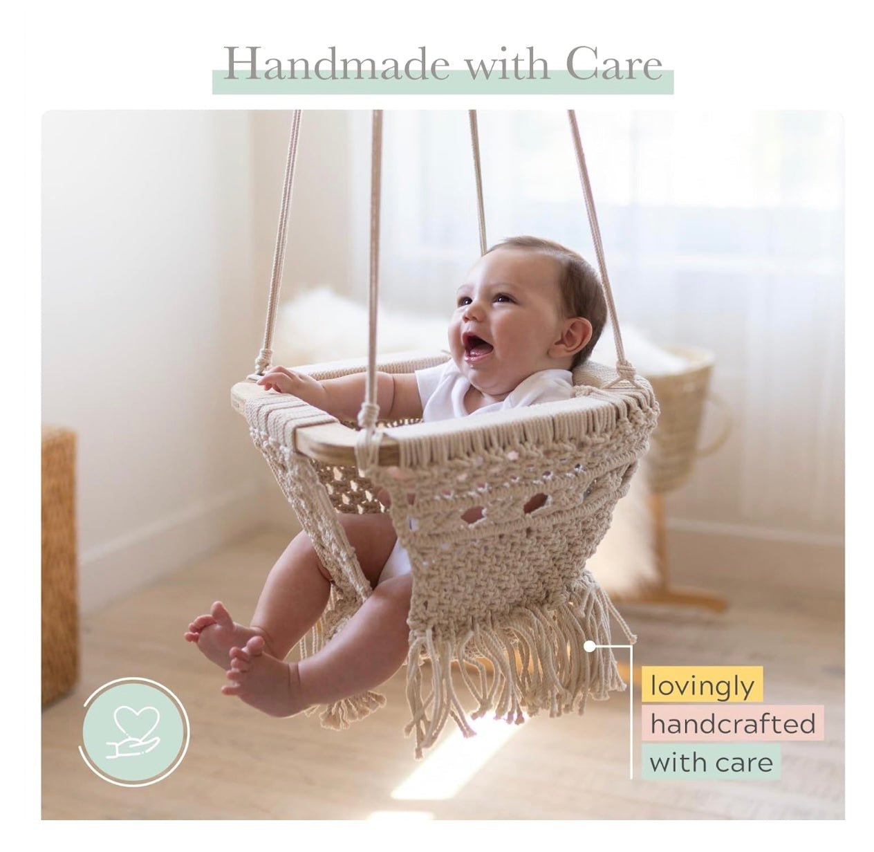 Macrame Baby Swing | 100% Organic Cotton | Finn + Emma