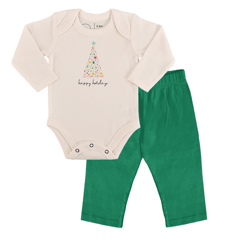 Baby gift set | happy holidays tree green finn + emma