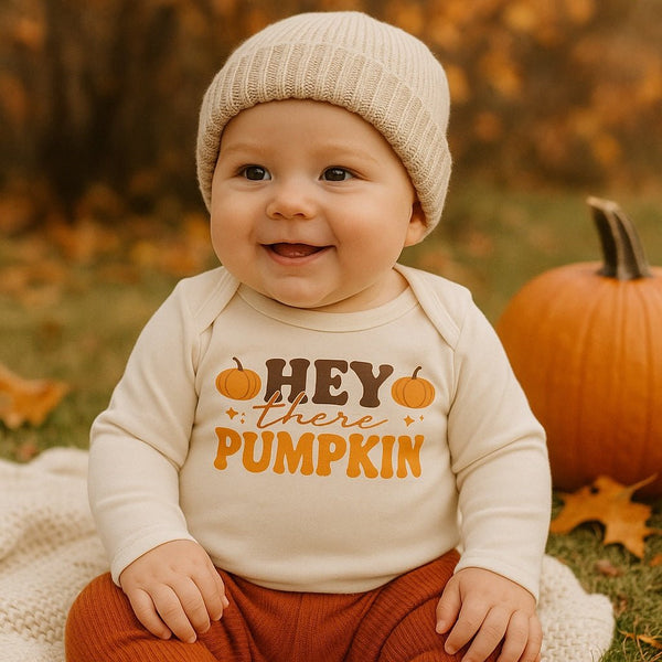 Organic Baby Onesie Hey there pumpkin 100% Soft Cotton Finn