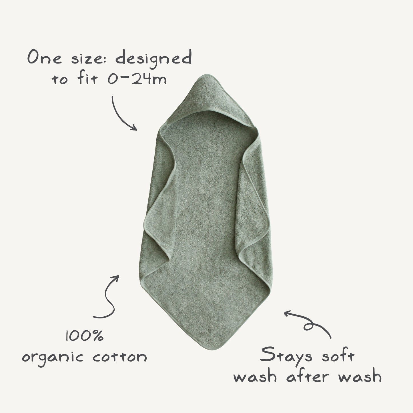 Baby Organic Cotton Baby Hooded Towel Mushie