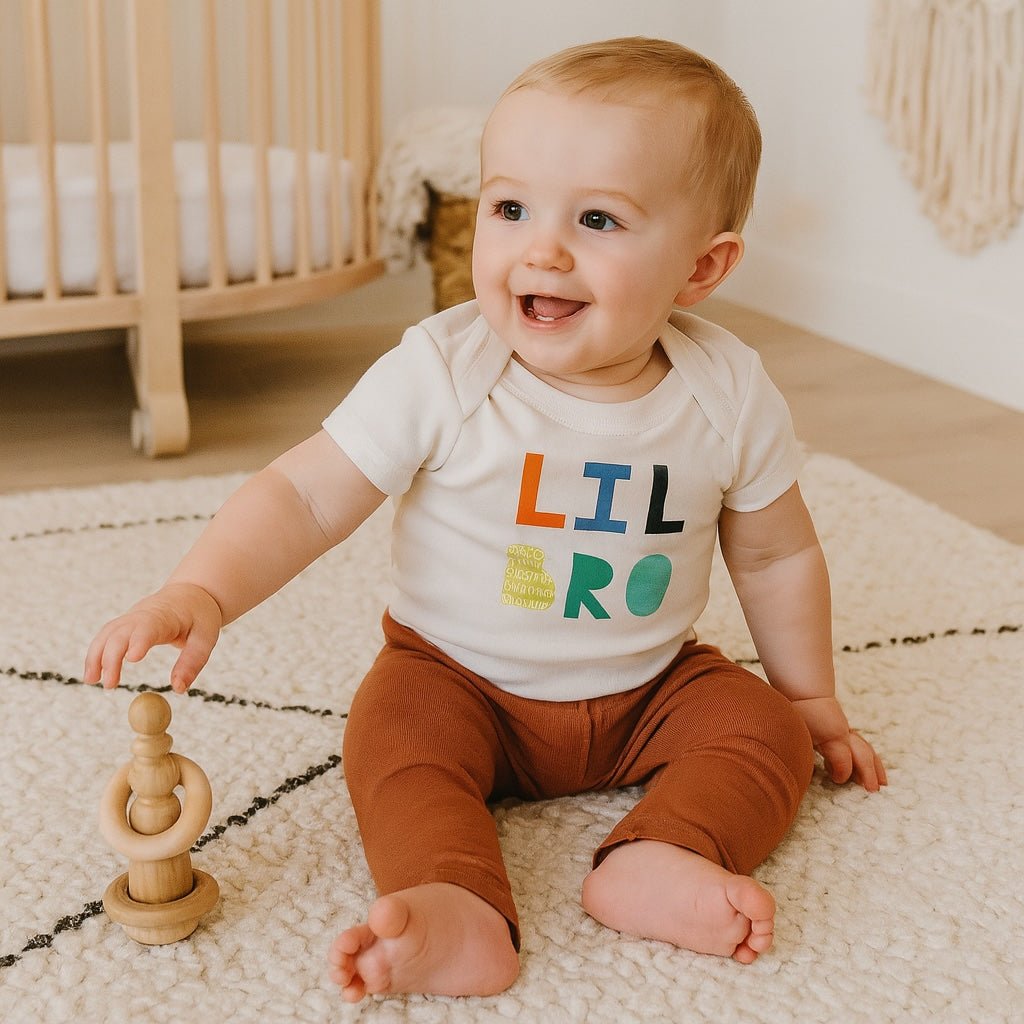 Baby graphic bodysuit | lil bro Finn + Emma