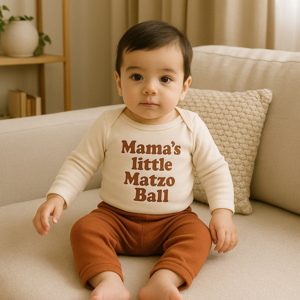 Baby long sleeve graphic bodysuit | matzo ball finn + emma