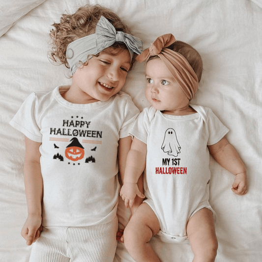 Baby graphic bodysuit | my first halloween ghost finn + emma