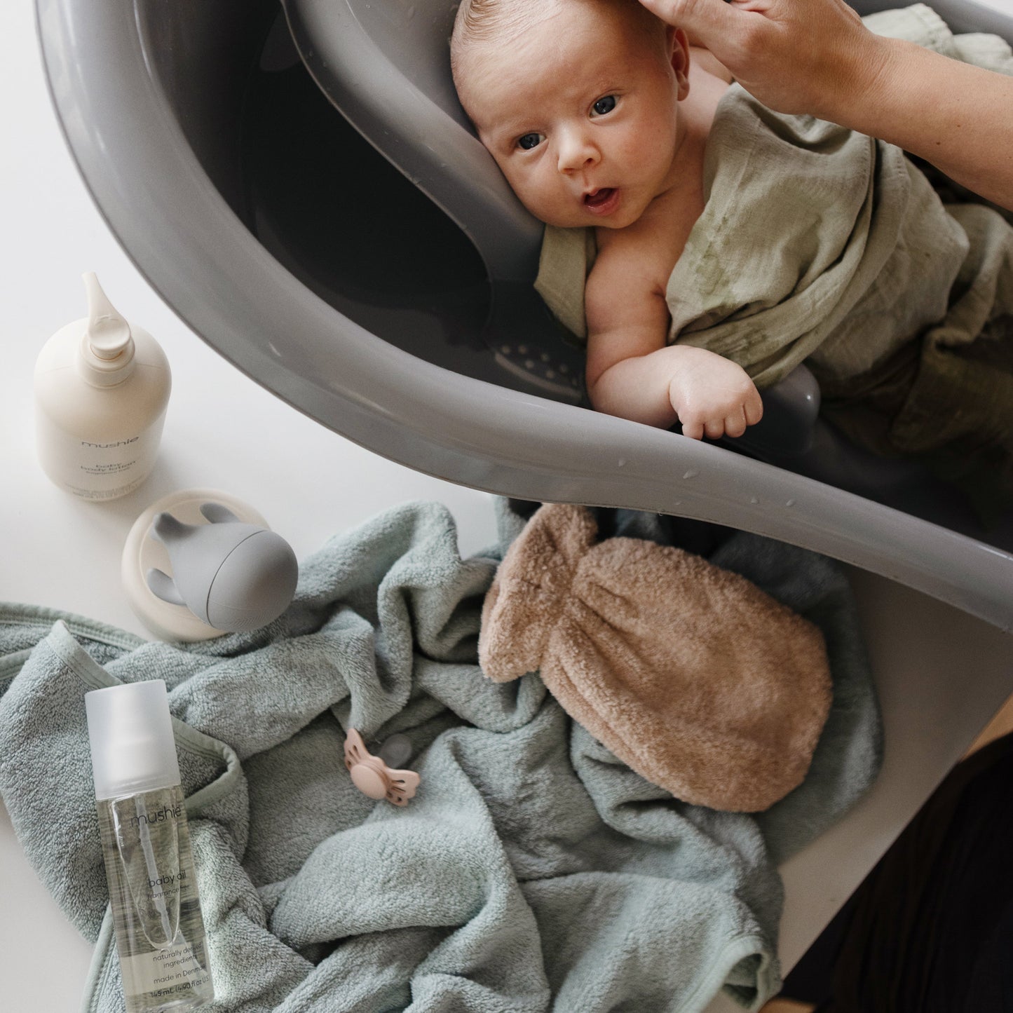Baby Organic Cotton Baby Hooded Towel Mushie