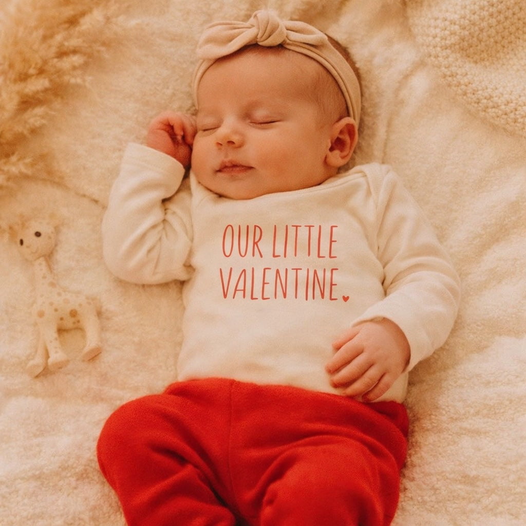 Baby long sleeve graphic bodysuit | little valentine finn + emma