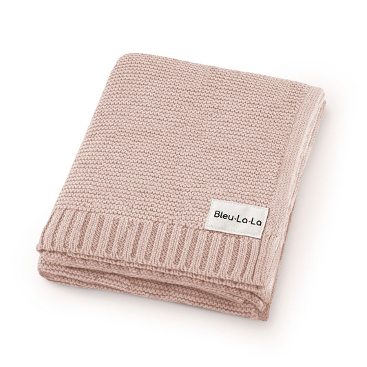 Baby Heritage Knit - 100% Organic Cotton Luxury Knit Baby Swaddle Bleu La La