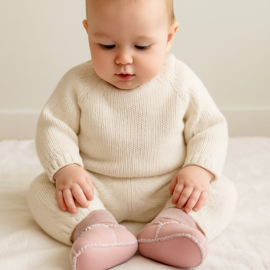 Baby cozy booties | Rose Pink Finn + Emma