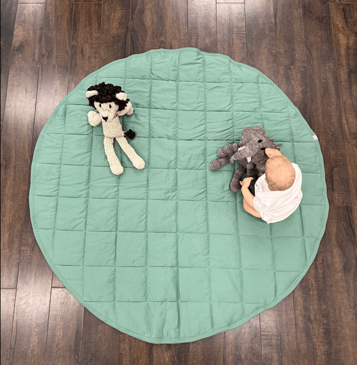 Round Play Mat - Basil Green | 100% Organic - Finn + Emma