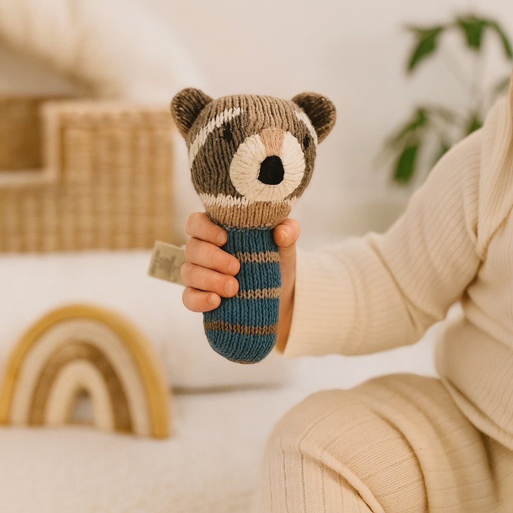 Baby mini rattle | ramsay the raccoon finn + emma