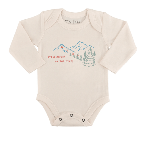 Baby long sleeve graphic bodysuit | on the slopes finn + emma