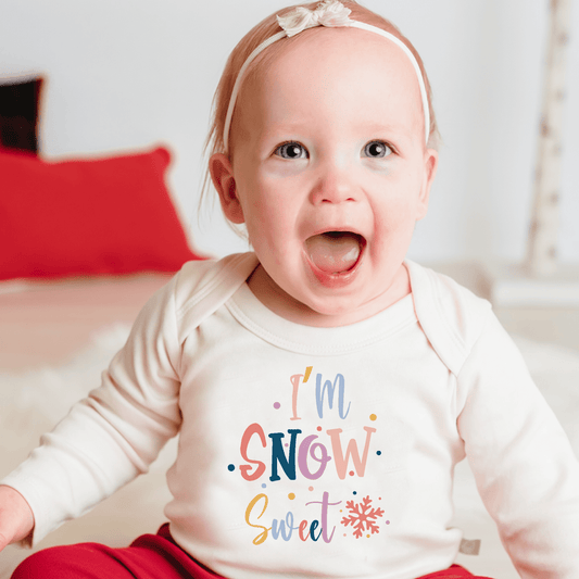 Baby graphic bodysuit | snow sweet (long sleeve) finn + emma