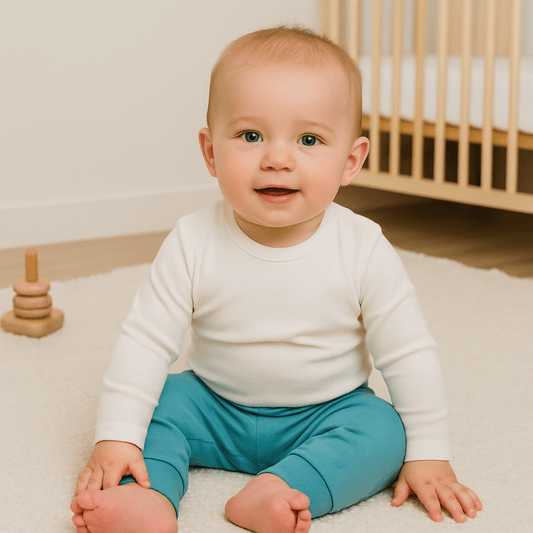 Baby cuffed pants | vintage aqua finn + emma