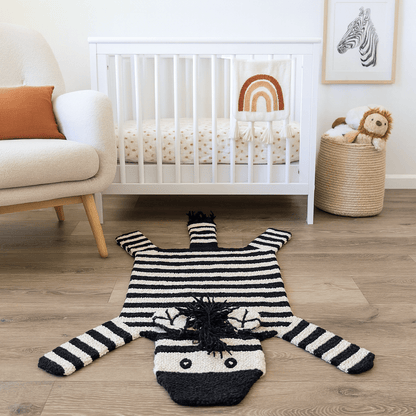 Baby Organic Wool Play Mat + Nursery Rug  | Zebra finn + emma