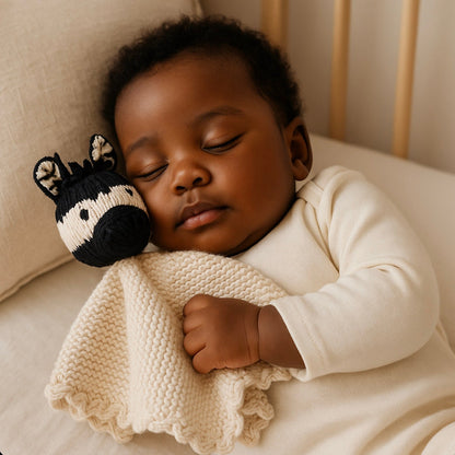 Baby knit lovie | Zachary the Zebra finn + emma