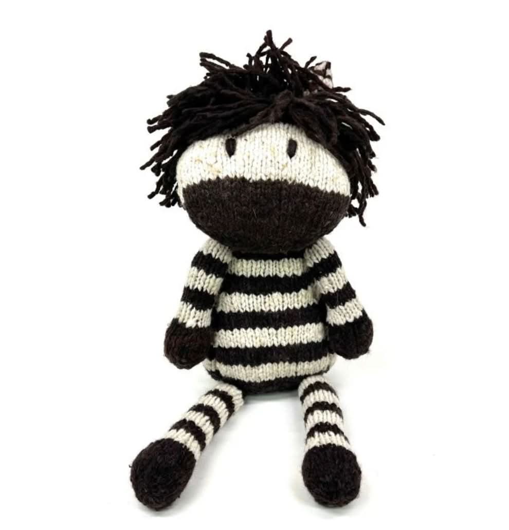 Baby Wool Knit Buddy  | Zachary the Zebra finn + emma