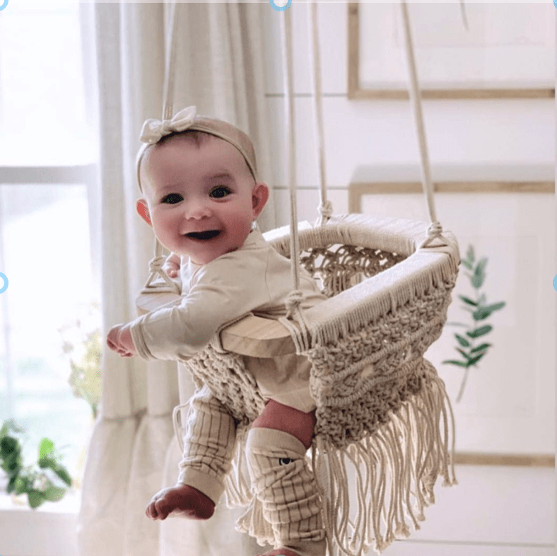 Macrame Baby Swing, 100% Organic Cotton