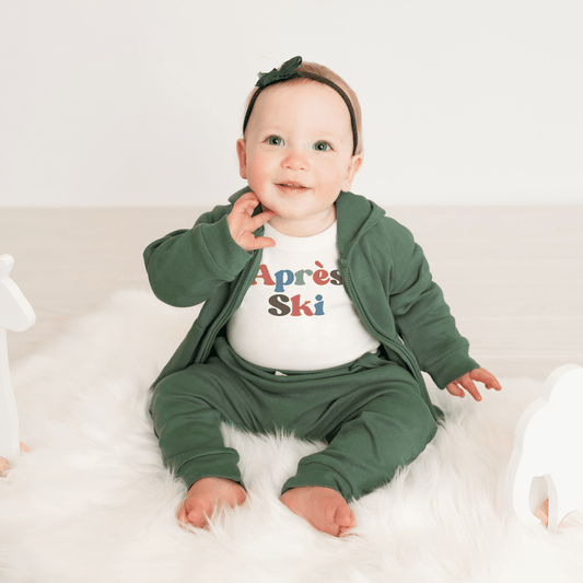 Baby long sleeve graphic bodysuit | apres ski finn + emma