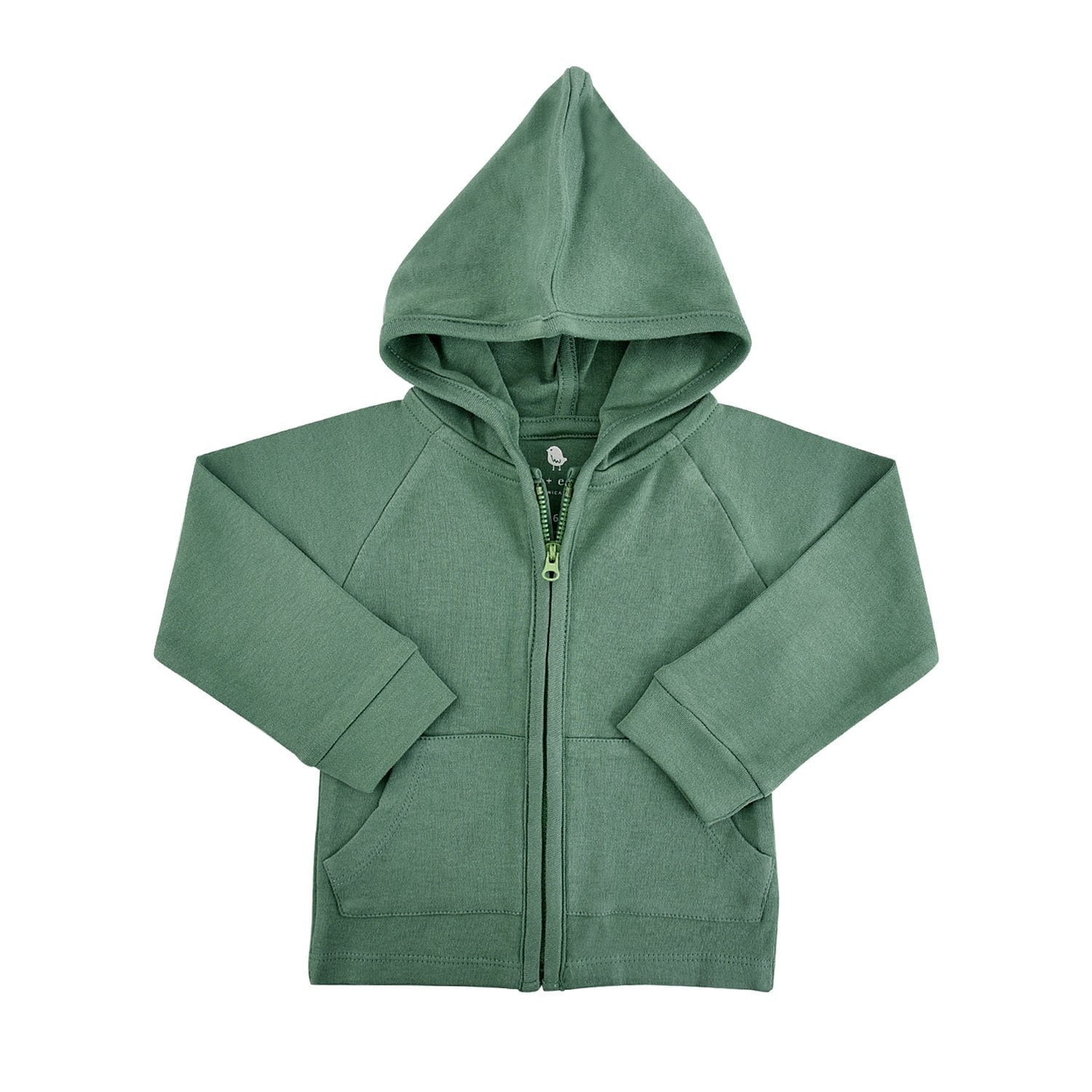 Baby hoodie | pine green finn + emma