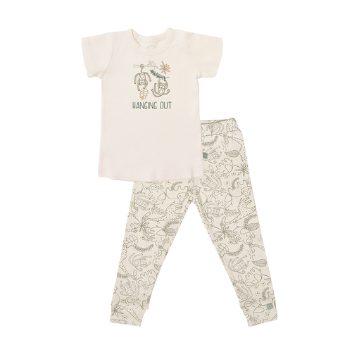 Baby short sleeve pajama set | hanging out jungle finn + emma
