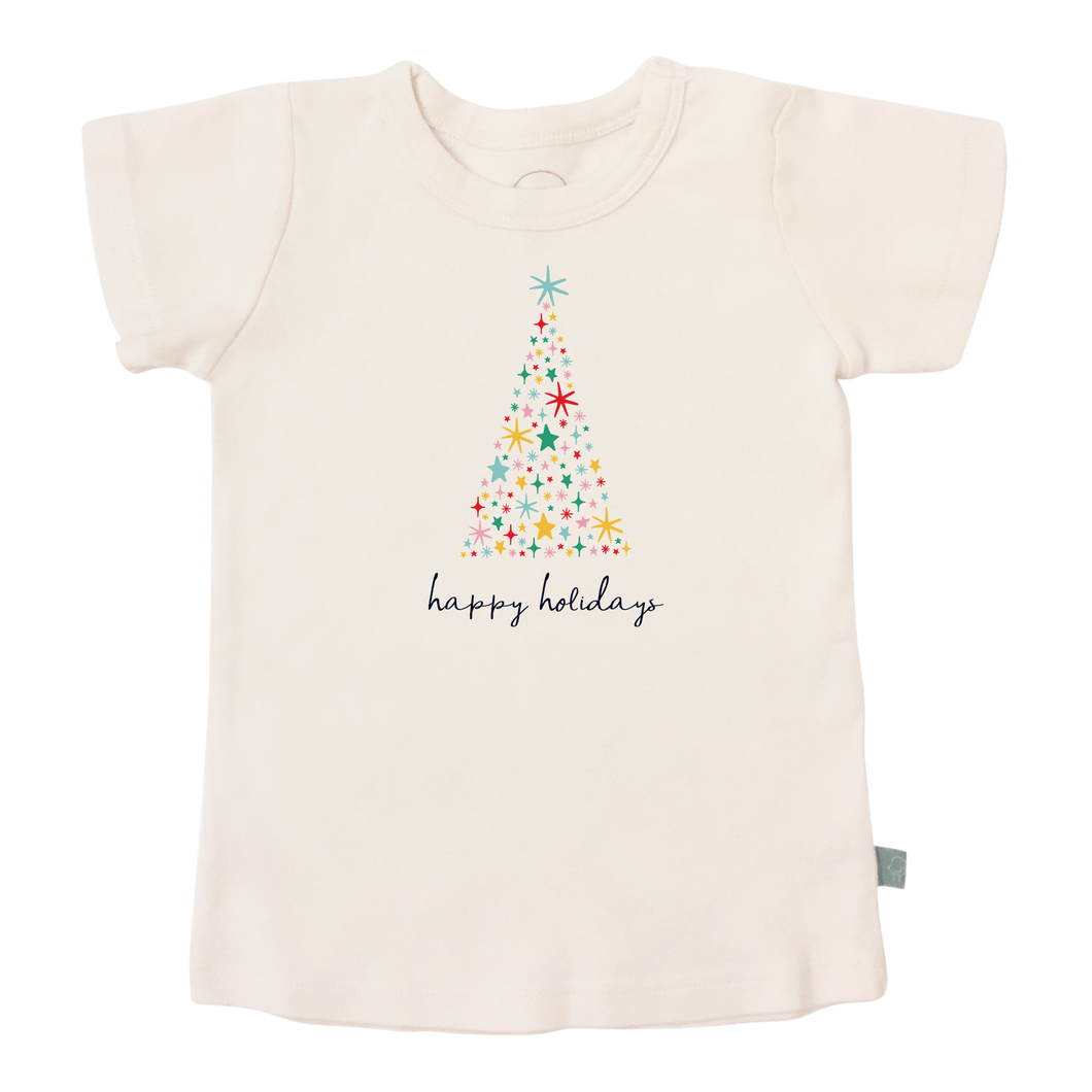 Baby graphic tee | happy holidays tree finn + emma