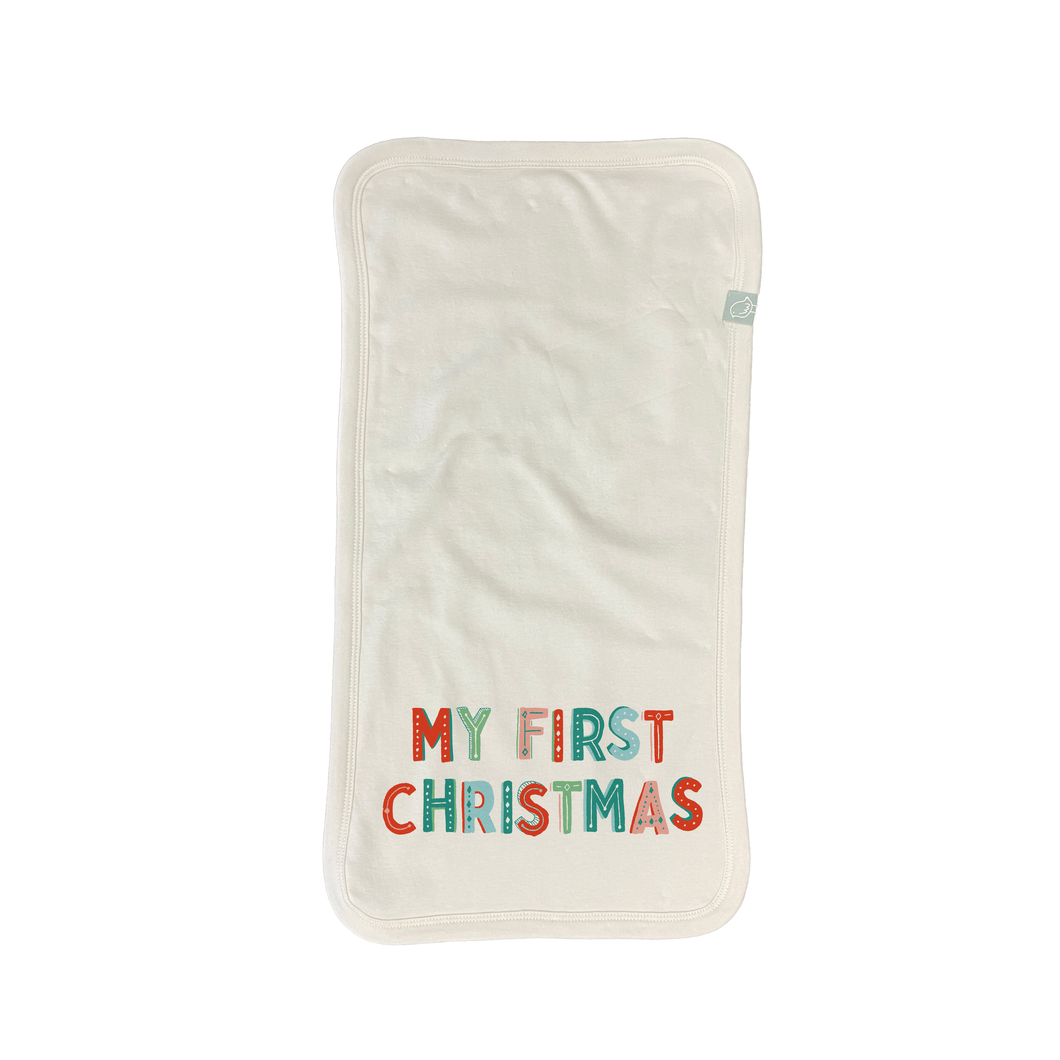 Baby burp cloth | my first christmas finn + emma